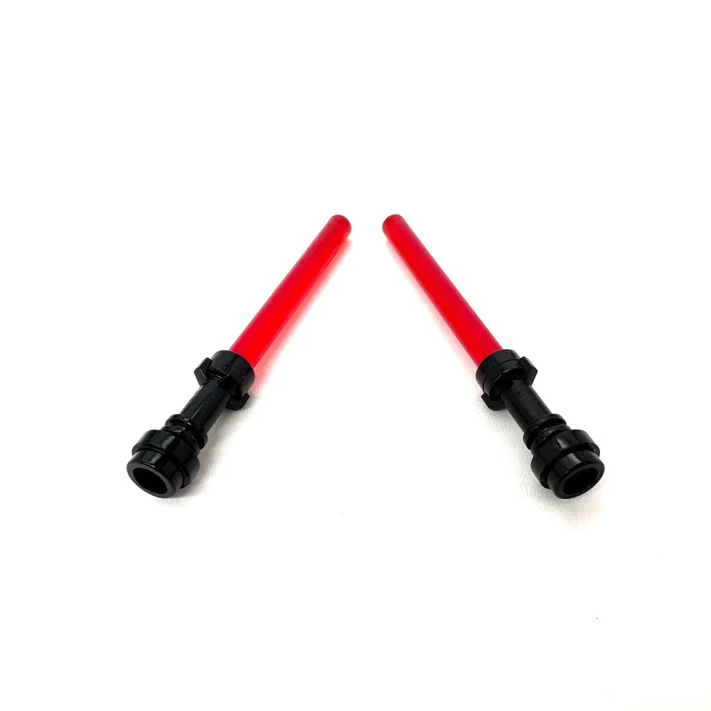 LEGO Star Wars Lightsabers Trans Red Black Hilts 2pc Sith Warrior Minifig 75025